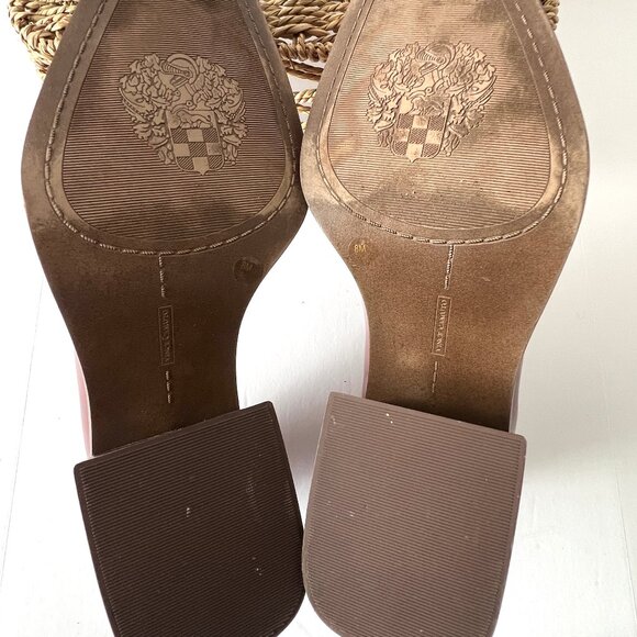 Vince Camuto Segellis Red Patent Leather Stacked Block Loafer Heels, Size 8 EC! - Picture 9 of 13